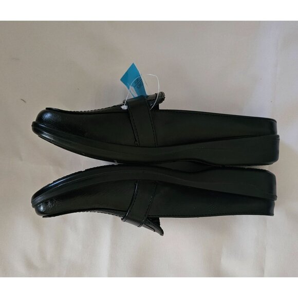 Aerocushion Memory Foam Women's Black Leather Open Back Slip-On Shoe 10M NWOB - Picture 4 of 11